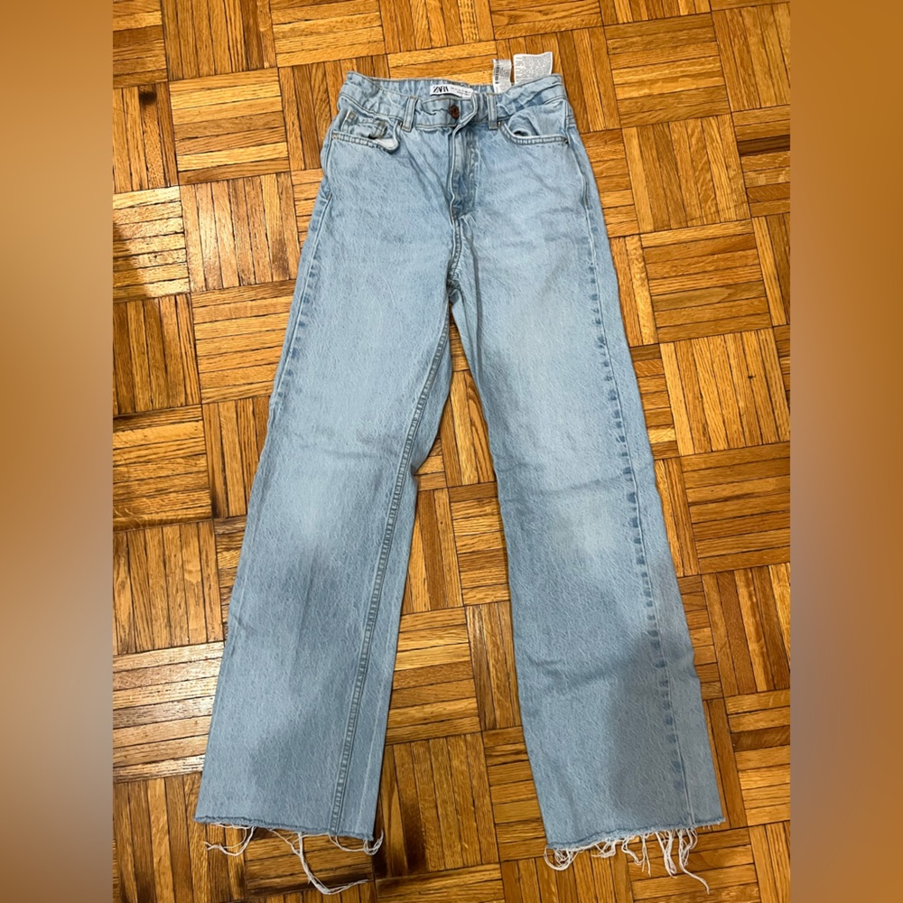 Zara Blue Straight Jeans Classic Denim